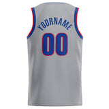 Custom Stitched Basketball Jersey for Men, Women And Kids Gray-Royal-Red