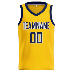 Custom Stitched Basketball Jersey for Men, Women And Kids Yellow-Navy-White