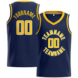 Custom Stitched Basketball Jersey for Men, Women And Kids Navy-Yellow-White