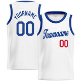 Custom Stitched Basketball Jersey for Men, Women And Kids White-Royal-Red