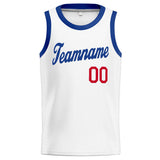 Custom Stitched Basketball Jersey for Men, Women And Kids White-Royal-Red