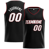 Custom Stitched Basketball Jersey for Men, Women And Kids Black-White-Red