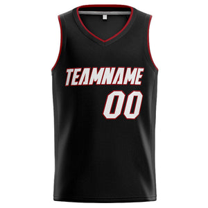 Custom Stitched Basketball Jersey for Men, Women And Kids Black-White-Red