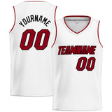 Custom Stitched Basketball Jersey for Men, Women And Kids White-Red-Black