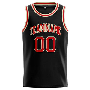 Custom Stitched Basketball Jersey for Men, Women And Kids Black-Red-Cream