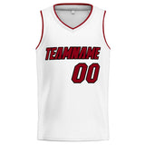 Custom Stitched Basketball Jersey for Men, Women And Kids White-Red-Black