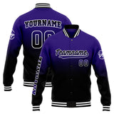 Custom Gradient Varsity Jacket Letterman jacket for Men, Women and Youth Purple Black