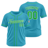 Custom Baseball Jersey Stitched Design Personalized Hip Hop Baseball Shirts Light Blue-Green