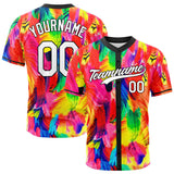 Custom Full Print Design Baseball Jersey Colorful feather