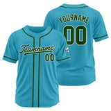 Custom Baseball Jersey Stitched Design Personalized Hip Hop Baseball Shirts Light Blue-Dark Green