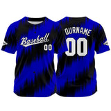 Custom Full Print Design Baseball Jersey black-blue