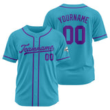 Custom Baseball Jersey Stitched Design Personalized Hip Hop Baseball Shirts Light Blue-Purple