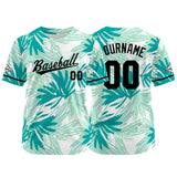 Custom Full Print Design Baseball Jersey Aqua green