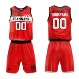 custom graffiti basketball suit kids adults personalized jersey red