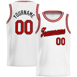 Custom Stitched Basketball Jersey for Men, Women And Kids White-Red-Black