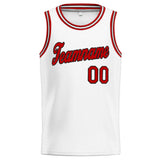 Custom Stitched Basketball Jersey for Men, Women And Kids White-Red-Black