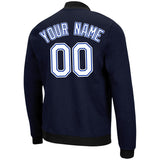 Custom Long Sleeve Windbreaker Jackets Uniform Printed Your Logo Name Number Navy-White-Royal