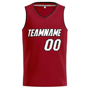 Custom Stitched Basketball Jersey for Men, Women And Kids Red-White-Black