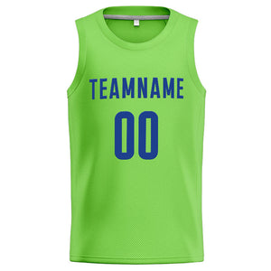 Custom Stitched Basketball Jersey for Men, Women And Kids Neon Green-Royal