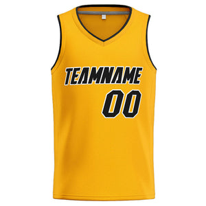 Custom Stitched Basketball Jersey for Men, Women And Kids Yellow-Black-White