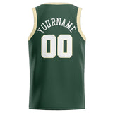 Custom Stitched Basketball Jersey for Men, Women And Kids Green-Cream-White