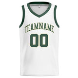 Custom Stitched Basketball Jersey for Men, Women And Kids White-Green-Cream