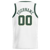 Custom Stitched Basketball Jersey for Men, Women And Kids White-Green-Cream