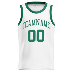 Custom Stitched Basketball Jersey for Men, Women And Kids White-Kelly Green