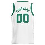 Custom Stitched Basketball Jersey for Men, Women And Kids White-Kelly Green