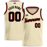 Custom Stitched Basketball Jersey for Men, Women  And Kids Cream-Black-Red