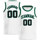 Custom Stitched Basketball Jersey for Men, Women And Kids White-Kelly Green-Black