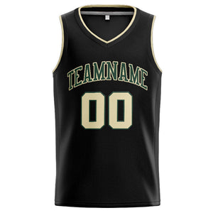 Custom Stitched Basketball Jersey for Men, Women And Kids Black-Cream-Green