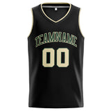 Custom Stitched Basketball Jersey for Men, Women And Kids Black-Cream-Green