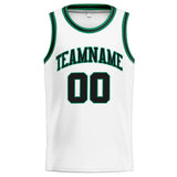 Custom Stitched Basketball Jersey for Men, Women And Kids White-Kelly Green-Black