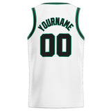 Custom Stitched Basketball Jersey for Men, Women And Kids White-Kelly Green-Black