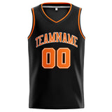 Custom Stitched Basketball Jersey for Men, Women And Kids Black-Orange-White