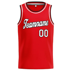 Custom Stitched Basketball Jersey for Men, Women And Kids Red-White-Black