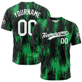 Custom Full Print Design Baseball Jersey green-black