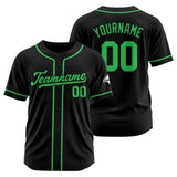 Custom Baseball Jersey Stitched Design Personalized Hip Hop Baseball Shirts Black-Green