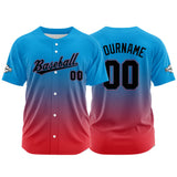 Custom Full Print Design Baseball Jersey red-blue