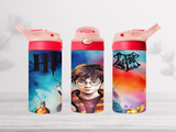 12oz-kids-flip-top-drink-bottle-insulated-water-bottle-drink-bottle-harry-potter-TR-collective-pink-red-lid-front