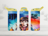 12oz-kids-flip-top-drink-bottle-insulated-water-bottle-drink-bottle-harry-potter-TR-collective-yellow-blue-lid-front