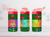 12oz-kids-flip-top-drink-bottle-insulated-water-bottle-drink-bottle-lion-king-TR-collective-pink-red-lid-front