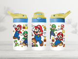 12oz-kids-flip-top-drink-bottle-insulated-water-bottle-drink-bottle-mario-TR-collective-yellow-blue-lid-front