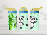 12oz-kids-flip-top-drink-bottle-insulated-water-bottle-drink-bottle-panda-TR-collective-yellow-blue-lid-front