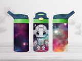 12oz-kids-flip-top-drink-bottle-insulated-water-bottle-drink-bottle-robot-TR-collective-blue-green-lid-front