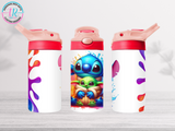 12oz Kids Flip Top Drink Bottle - Stitch and Yoda