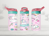 12oz-kids-flip-top-drink-bottle-insulated-water-bottle-drink-bottle-unicorn-rainbow-TR-collective-red-green-lid-front_ed2fa038-9896-48d3-b3ff-99936c69b47f