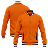 Custom Varsity Jacket Letterman jacket for Men, Women and Youth Navy Orange