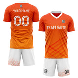 custom soccer set jersey kids adults personalized soccer orange